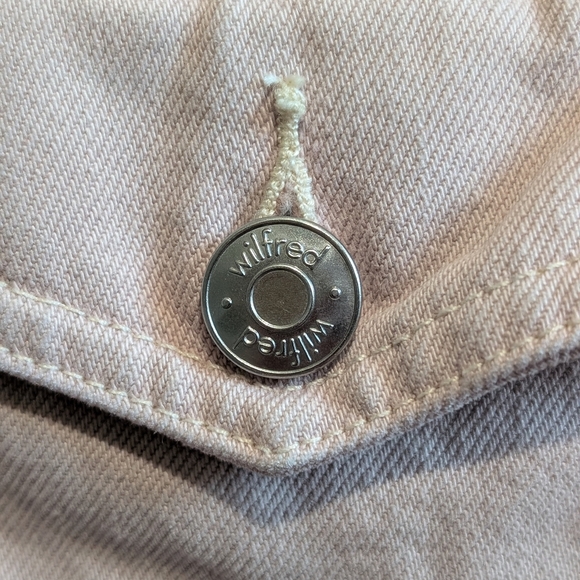 Wilfred Blush Pink Minimalist Cropped Denim Jacket, Size XXS - Picture 5 of 13